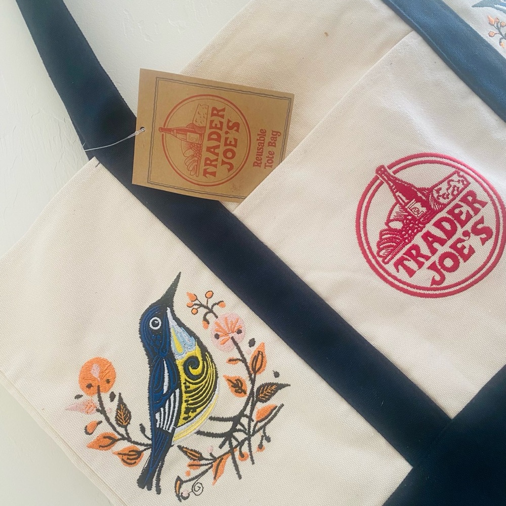 NWT Trader Joe's Reusable Canvas Tote Bag - Picture 6 of 8